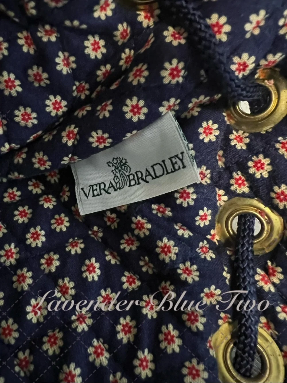 Vintage VERA BRADLEY Americana 2003 Mimi Flap Backpack USA Red Blue Paisley Y2K